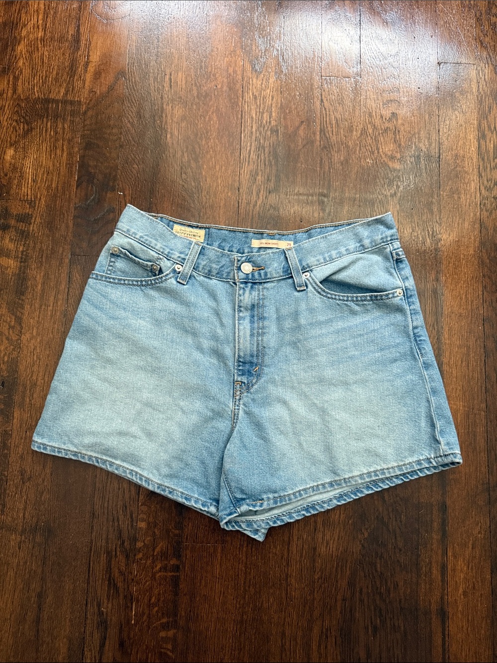 Levi's Light Blue High-Rise Denim Shorts